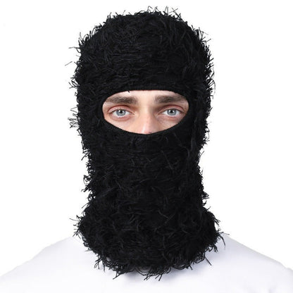 2024 Balaclava Distressed Knitted Full Face Ski Mask Winter Windproof Neck Warmer for Men Women One Size Fits All