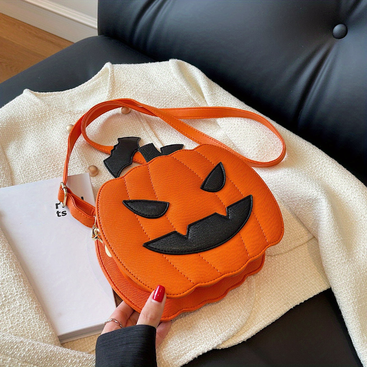 Funny Pumpkin Crossbody Bag, Halloween Devil Shoulder Bag, Ghost Skull Pumpkin Purse For Women Girls