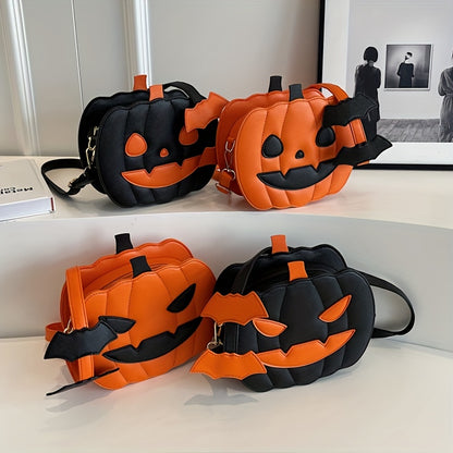 Funny Pumpkin Crossbody Bag, Halloween Devil Shoulder Bag, Ghost Skull Pumpkin Purse For Women Girls