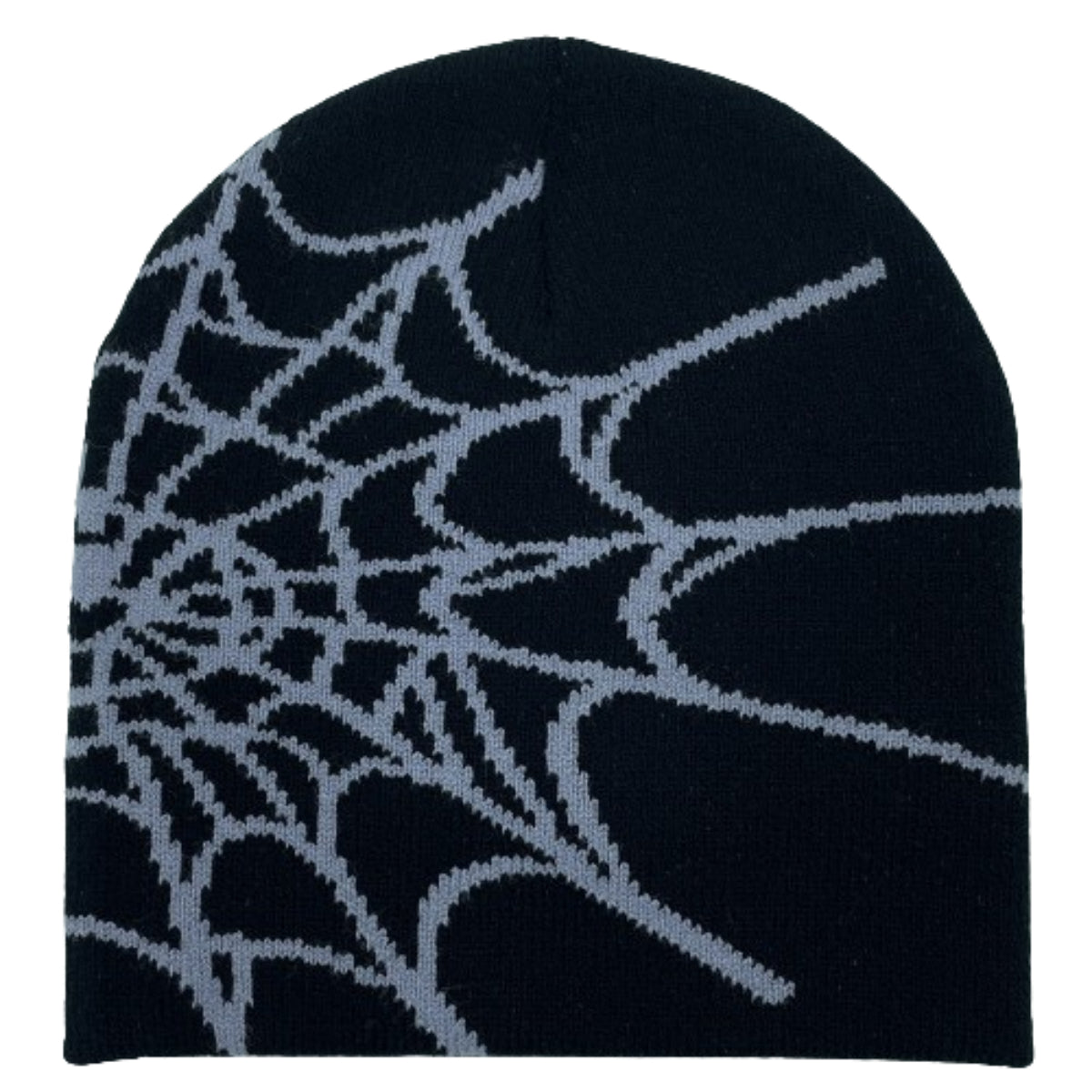 2024 New Autumn/Winter Slouchy Knitted Beanie Hat - Unisex Plain Color with Spider Web Embroidery