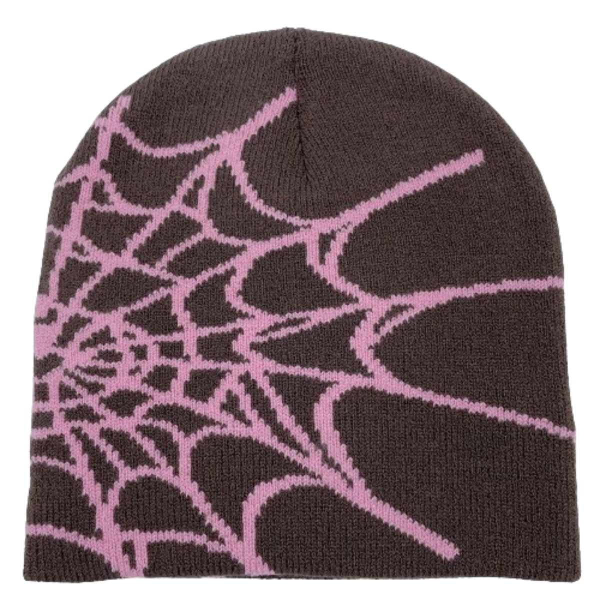 2024 New Autumn/Winter Slouchy Knitted Beanie Hat - Unisex Plain Color with Spider Web Embroidery