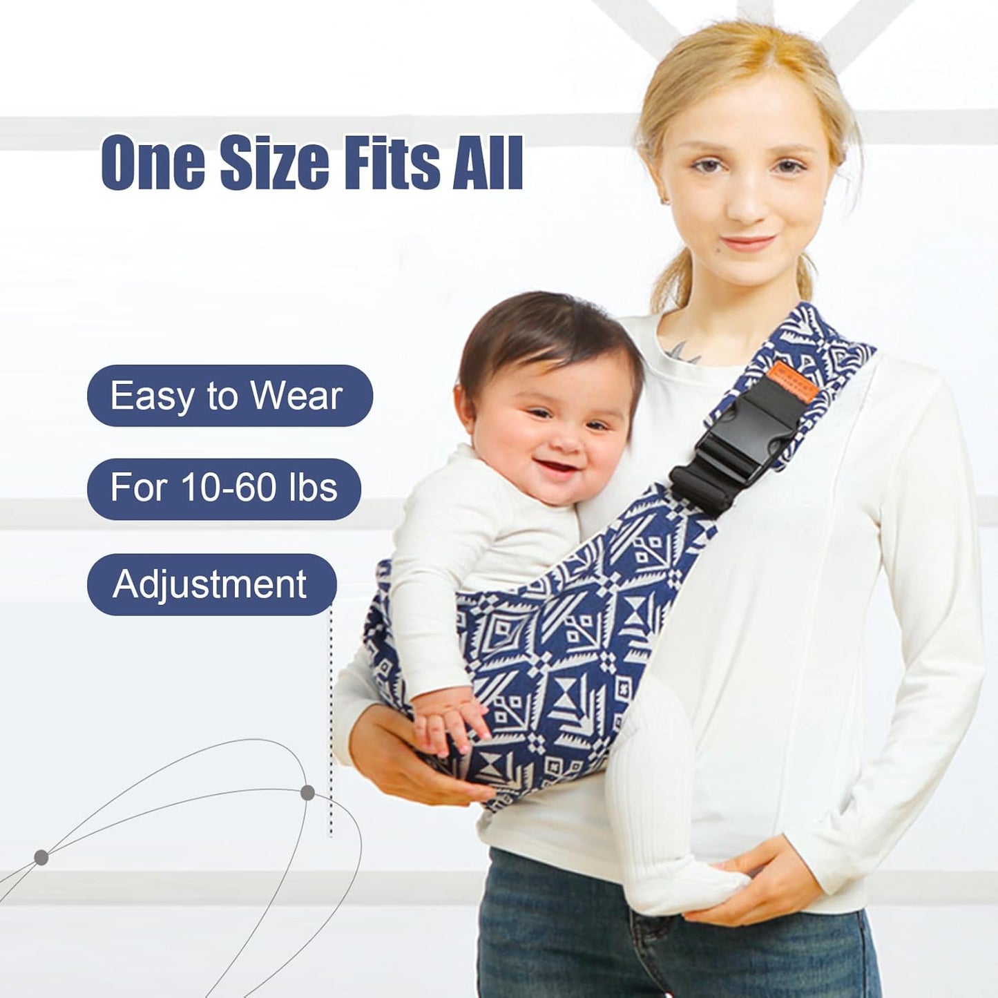 Baby Sling Carrier,Baby Carrier Newborn to Toddler, Adjustable Baby Carrier Sling,Non-Slip Hip Seat Carrier,Carrying 10-30 lbs