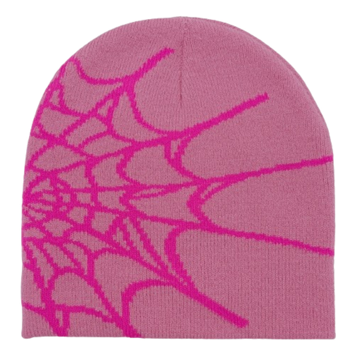 2024 New Autumn/Winter Slouchy Knitted Beanie Hat - Unisex Plain Color with Spider Web Embroidery