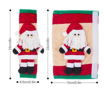 2 Pcs Christmas Refrigerator Door Handle Cover Santa Snowman Kitchen Appliance Handle Covers Decorations For Fridge Microwave Oven Dishwasher Christmas Handle Protector Seatbeltcover Cardecoration