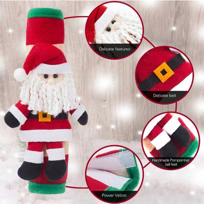 2 Pcs Christmas Refrigerator Door Handle Cover Santa Snowman Kitchen Appliance Handle Covers Decorations For Fridge Microwave Oven Dishwasher Christmas Handle Protector Seatbeltcover Cardecoration