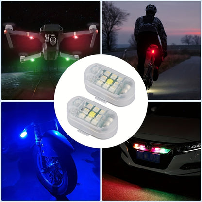 Usb Rechargeable Led Strobe Lights With Remote - 7 Colors, High Brightness, Anti-Collision For Cars, Motorcycles, Drones, Trucks & Bikes - Waterproof Rgb Mini Flashing Warning Light