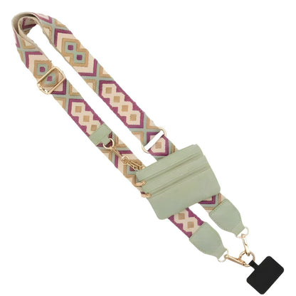 Phone Strap with Zippered Pouch, Clip and Go Strap for Phone with Wallet Crossbody, Clip and Go Strap with Pouch, Phone Strap Crossbody