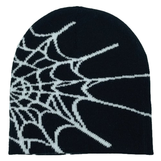 2024 Women Beanie Winter Warm Beanies Men Casual Skullies Outdoor Y2K Gothic Spider Pattern Wool Acrylic Knitted Hat