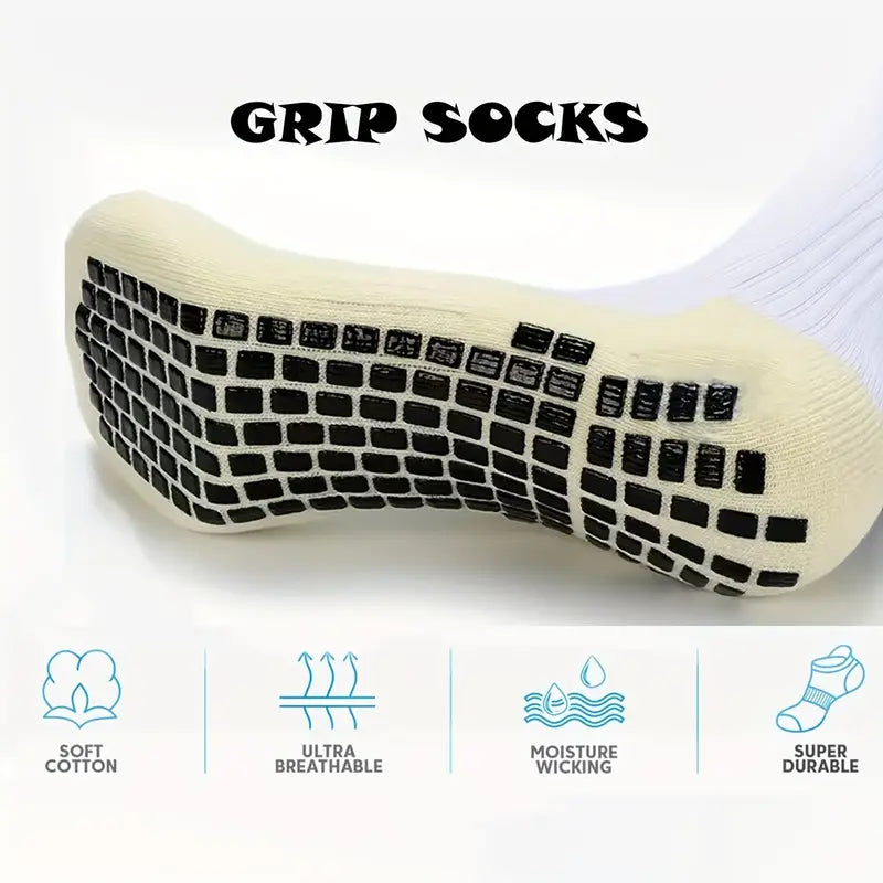 2024 Men's Soccer Socks Anti Slip Non Slip Grip Pads for Football Basketball Sports Grip Socks