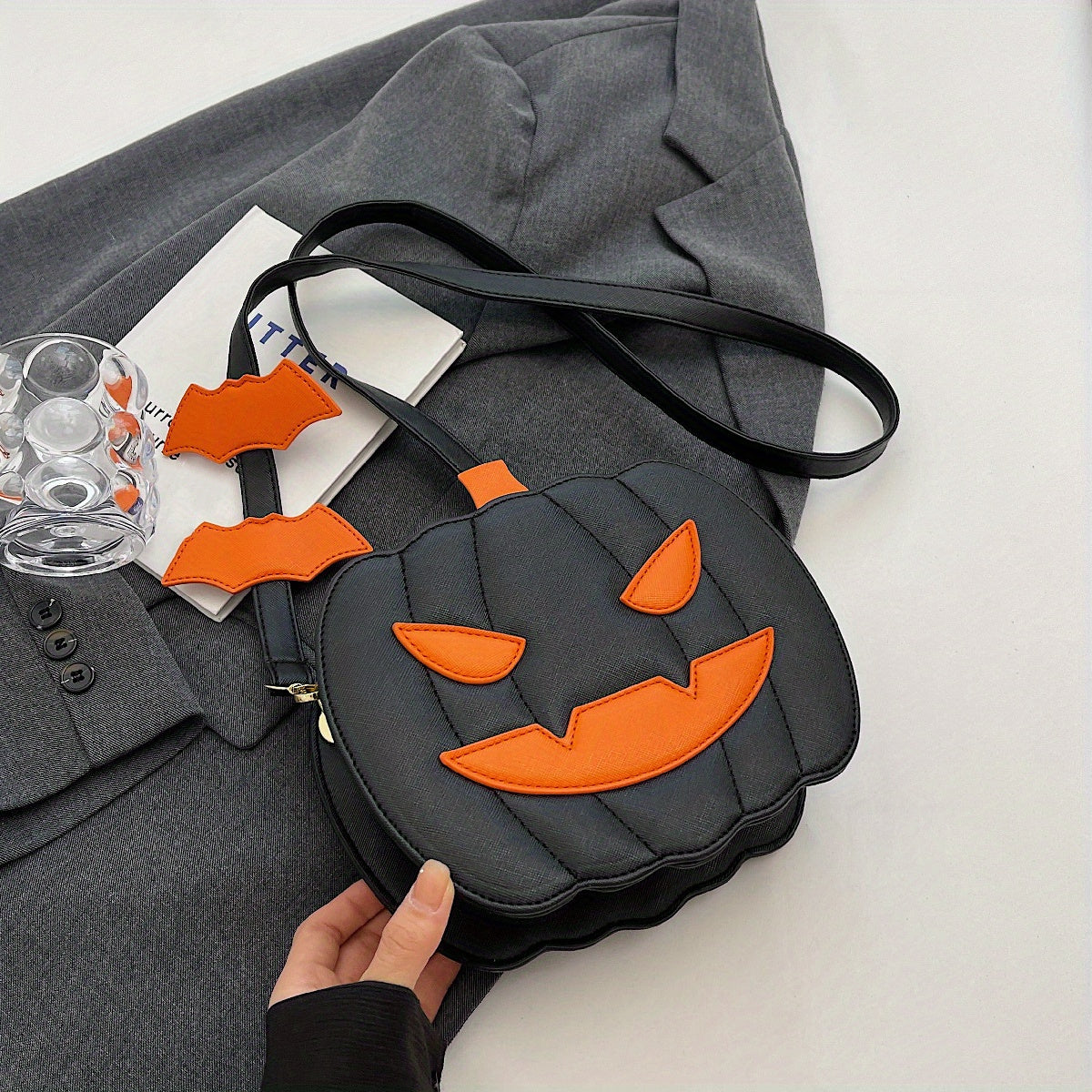 Funny Pumpkin Crossbody Bag, Halloween Devil Shoulder Bag, Ghost Skull Pumpkin Purse For Women Girls