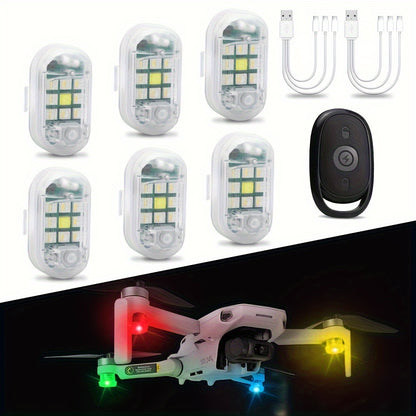 Usb Rechargeable Led Strobe Lights With Remote - 7 Colors, High Brightness, Anti-Collision For Cars, Motorcycles, Drones, Trucks & Bikes - Waterproof Rgb Mini Flashing Warning Light