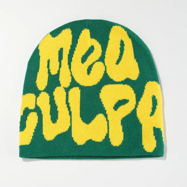 1 PCS 2024 New Knitting Beanies Hat Unisex Hip Hop Quality Cap Mea Culpa Fashion Hundred Cap