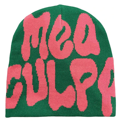 1 PCS 2024 New Knitting Beanies Hat Unisex Hip Hop Quality Cap Mea Culpa Fashion Hundred Cap