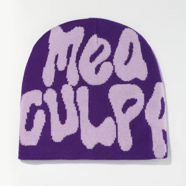 1 PCS 2024 New Knitting Beanies Hat Unisex Hip Hop Quality Cap Mea Culpa Fashion Hundred Cap