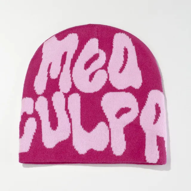 1 PCS 2024 New Knitting Beanies Hat Unisex Hip Hop Quality Cap Mea Culpa Fashion Hundred Cap