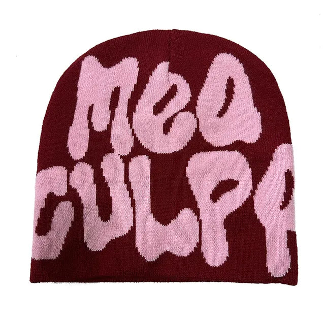 1 PCS 2024 New Knitting Beanies Hat Unisex Hip Hop Quality Cap Mea Culpa Fashion Hundred Cap