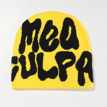 1 PCS 2024 New Knitting Beanies Hat Unisex Hip Hop Quality Cap Mea Culpa Fashion Hundred Cap